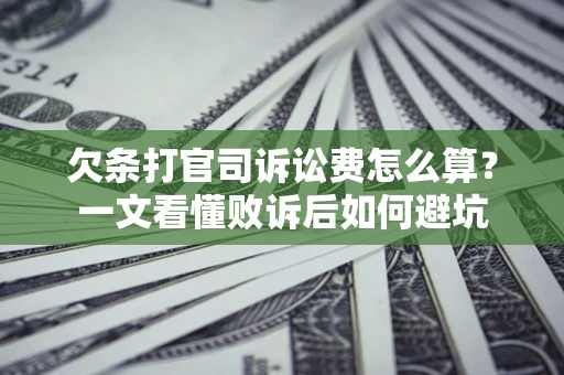 济南欠条打官司诉讼费怎么算？一文看懂败诉后如何避坑